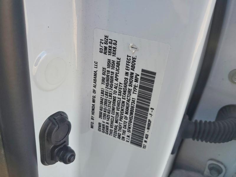 Aukcja sprzedaży 2021 Honda Pilot, vin: 5FNYF6H52MB067341, numer aukcji: 49177276