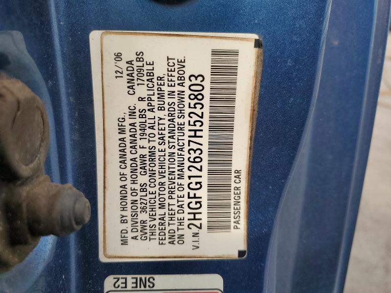 Продаж на аукціоні авто 2007 Honda Civic, vin: 2HGFG12637H525803, номер лоту: 50254176