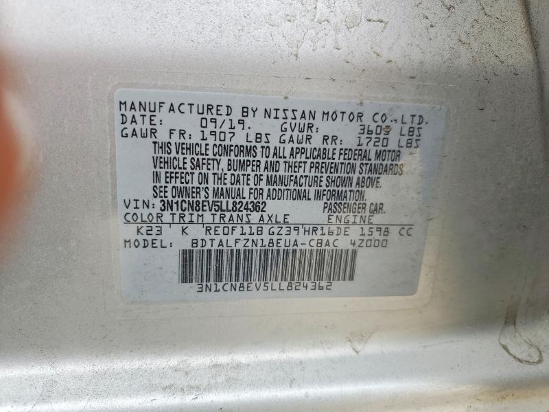 Aukcja sprzedaży 2020 Nissan Versa, vin: 3N1CN8EV5LL824362, numer aukcji: 49855796