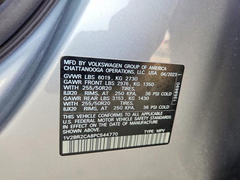 Aukcja sprzedaży 2023 Volkswagen Atlas, vin: 1V2BR2CA8PC544770, numer aukcji: 51423486