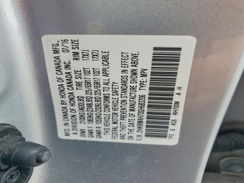 Aukcja sprzedaży 2016 Honda Cr-v, vin: 2HKRM4H70GH683206, numer aukcji: 50779236