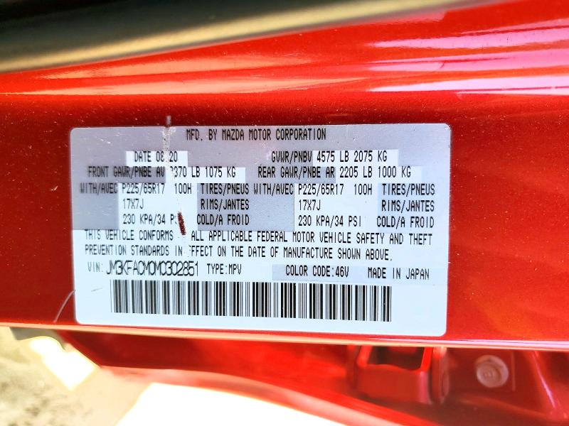 Aukcja sprzedaży 2021 Mazda Cx-5, vin: JM3KFACM0M0302851, numer aukcji: 49918626