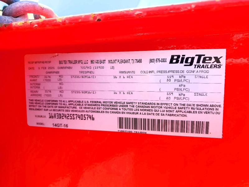 Продаж на аукціоні авто 2025 Big Tex Unknown, vin: 16V3D2425S7405746, номер лоту: 47791566