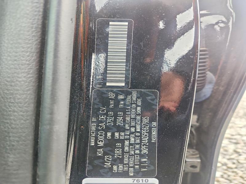 2023 Kia Forte მანქანა იყიდება აუქციონზე, vin: 3KPF24AD5PE627985, აუქციონის ნომერი: 51244246