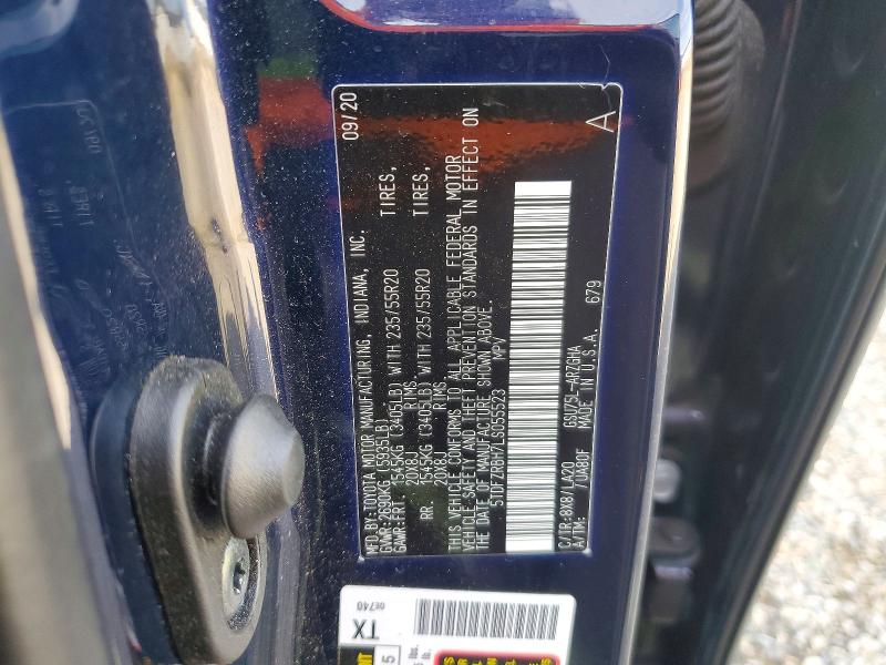 51888346 :رقم المزاد ، 5TDFZRBH7LS055523 vin ، 2020 Toyota Highlander مزاد بيع