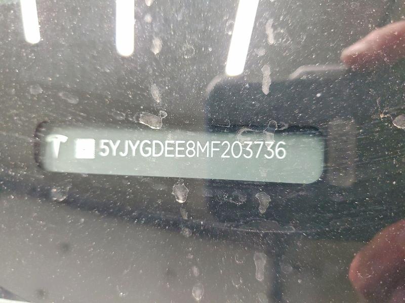 Aukcja sprzedaży 2021 Tesla Model Y, vin: 5YJYGDEE8MF203736, numer aukcji: 48504386