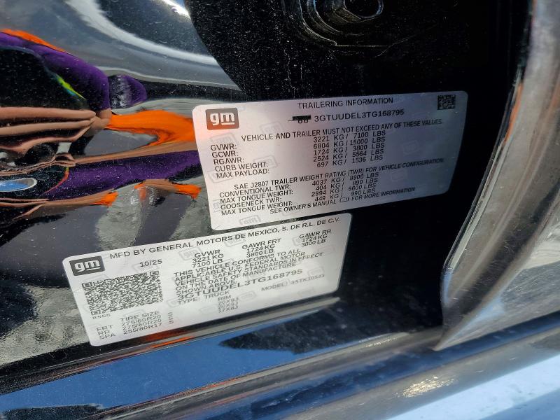 2026 Gmc Sierra მანქანა იყიდება აუქციონზე, vin: 3GTUUDEL3TG168795, აუქციონის ნომერი: 49093736