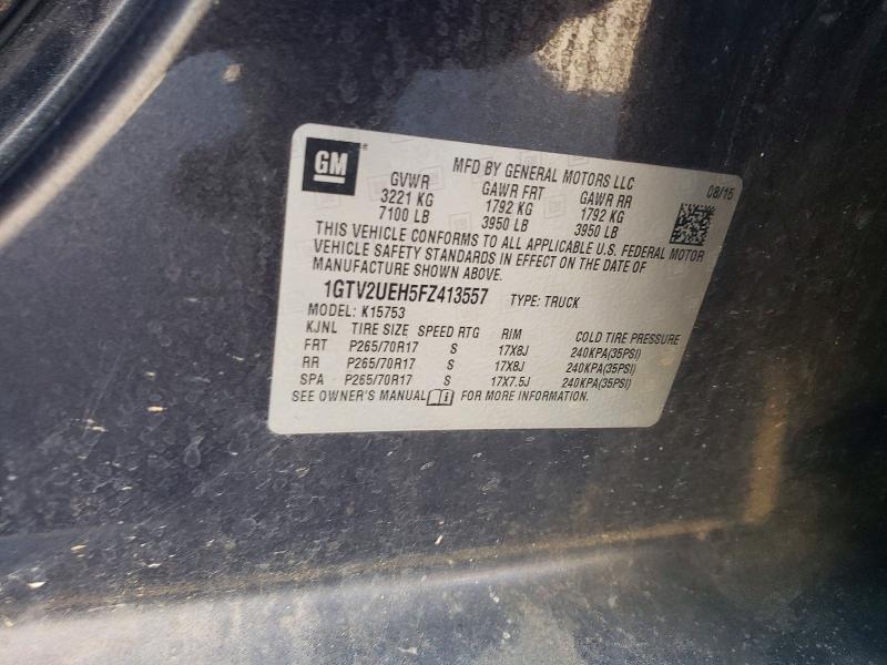 50890196 :رقم المزاد ، 1GTV2UEH5FZ413557 vin ، 2015 Gmc Sierra مزاد بيع