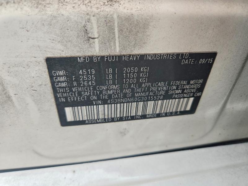 Aukcja sprzedaży 2016 Subaru Legacy, vin: 4S3BNBN60G3015528, numer aukcji: 51842156