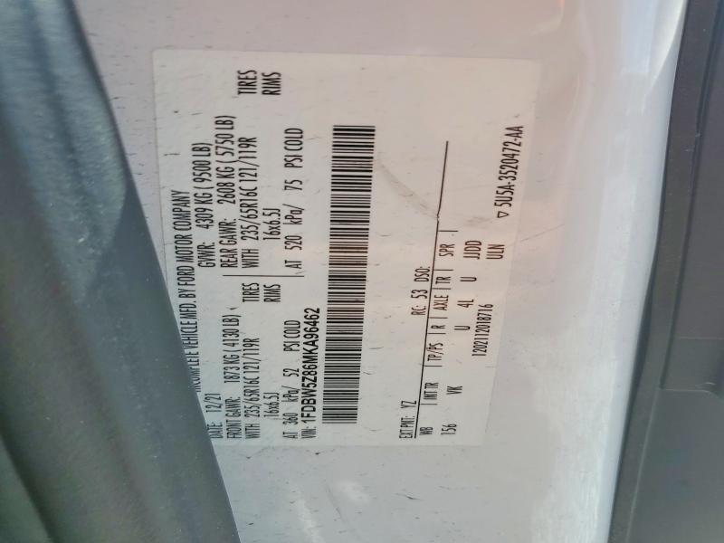 2021 Ford Transit მანქანა იყიდება აუქციონზე, vin: 1FDBW5Z86MKA96462, აუქციონის ნომერი: 79995145