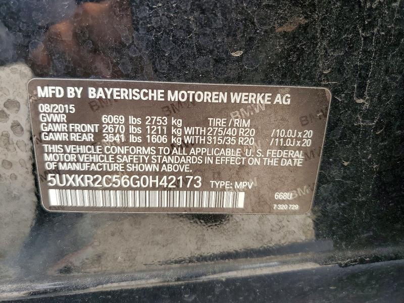Aukcja sprzedaży 2016 Bmw X5, vin: 5UXKR2C56G0H42173, numer aukcji: 51334786