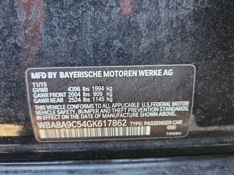 2016 Bmw 320 მანქანა იყიდება აუქციონზე, vin: WBA8A9C54GK617862, აუქციონის ნომერი: 48702516