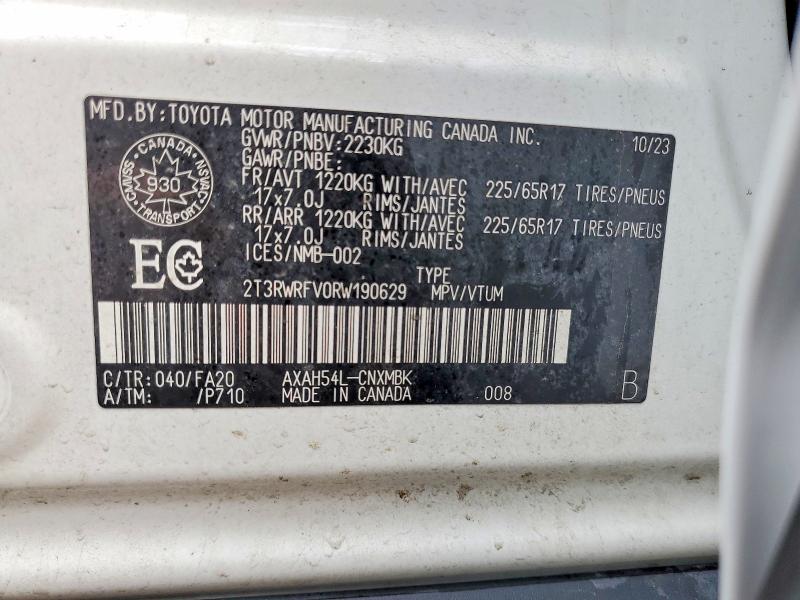 Продаж на аукціоні авто 2024 Toyota Rav4 Hybrid, vin: 2T3RWRFV0RW190629, номер лоту: 47430796