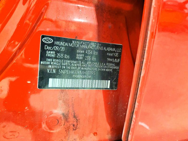 Aukcja sprzedaży 2021 Hyundai Sonata, vin: 5NPEH4J29MH101195, numer aukcji: 50389006