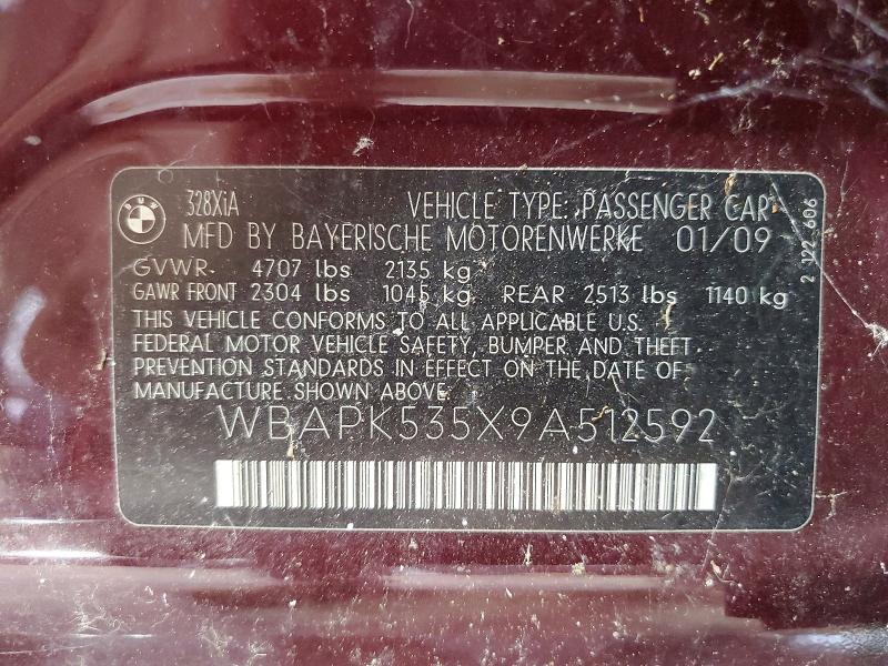 Продажа на аукционе авто 2009 Bmw 328, vin: WBAPK535X9A512592, номер лота: 51549106