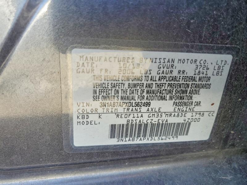 Продаж на аукціоні авто 2013 Nissan Sentra, vin: 3N1AB7APXDL562499, номер лоту: 50262766