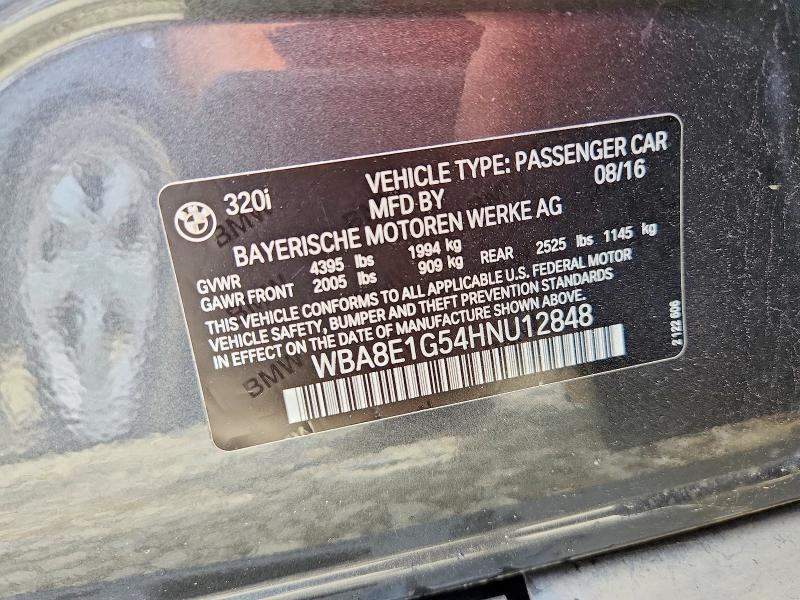 50767176 :رقم المزاد ، WBA8E1G54HNU12848 vin ، 2017 Bmw 320 مزاد بيع