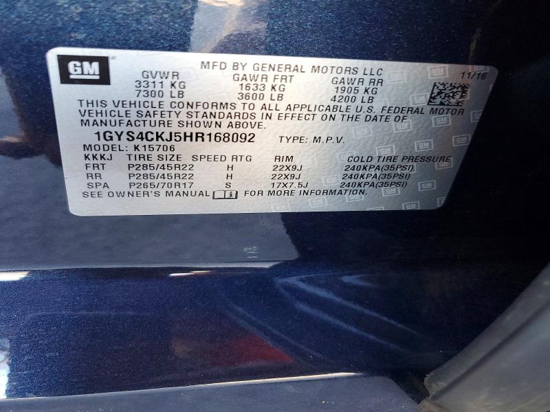 Продажа на аукционе авто 2017 Cadillac Escalade, vin: 1GYS4CKJ5HR168092, номер лота: 50668416