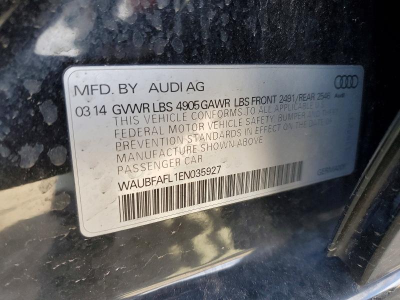 50553986 :رقم المزاد ، WAUBFAFL1EN035927 vin ، 2014 Audi A4 مزاد بيع