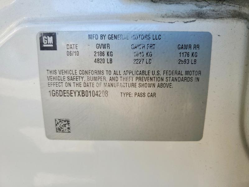 2011 Cadillac Cts მანქანა იყიდება აუქციონზე, vin: 1G6DE5EYXB0104208, აუქციონის ნომერი: 49609646