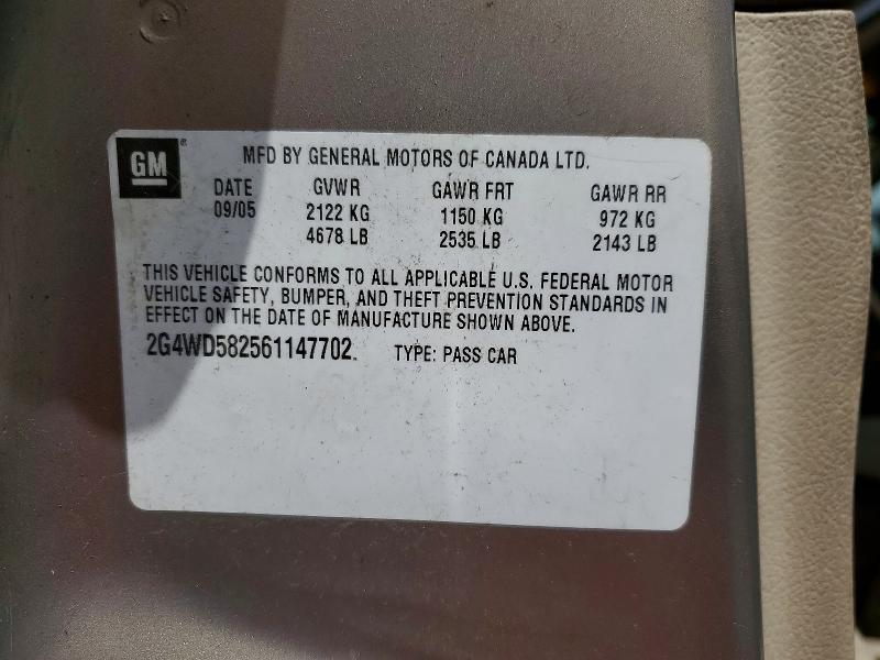 Aukcja sprzedaży 2006 Buick Lacrosse, vin: 2G4WD582561147702, numer aukcji: 49603416