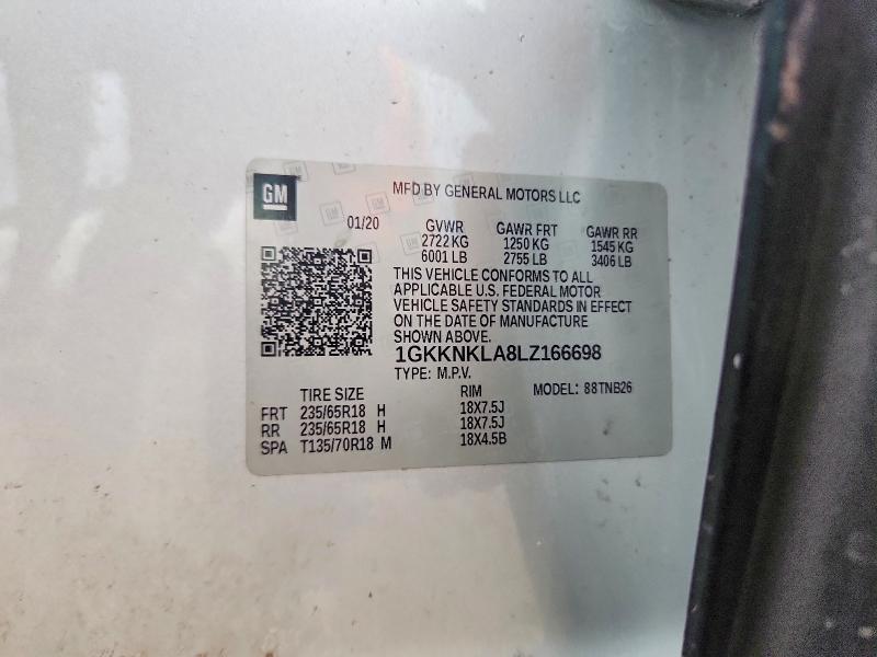 Auction sale of the 2020 Gmc Acadia, vin: 1GKKNKLA8LZ166698, lot number: 49029736