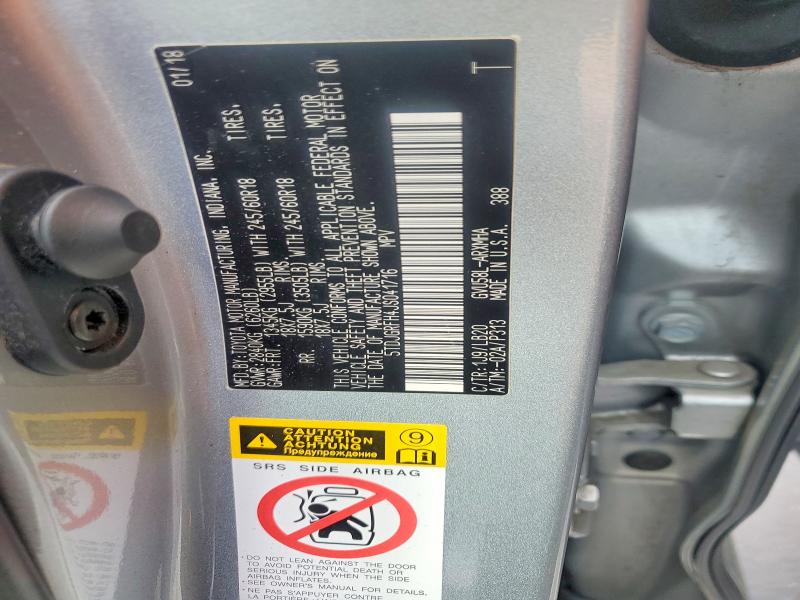 Aukcja sprzedaży 2018 Toyota Highlander Hybrid, vin: 5TDJGRFH4JS041716, numer aukcji: 51493056