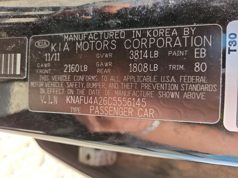 Aukcja sprzedaży 2012 Kia Forte, vin: KNAFU4A26C5556145, numer aukcji: 48714526