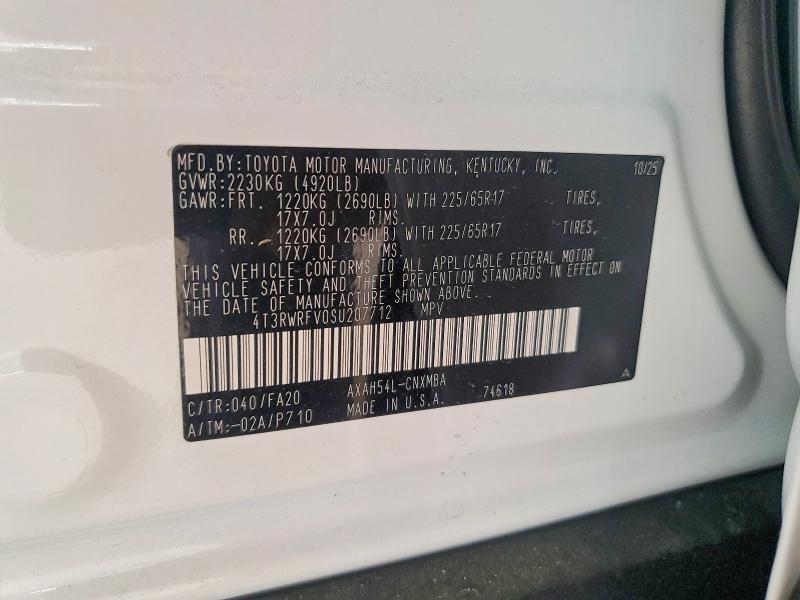 Продаж на аукціоні авто 2025 Toyota Rav4 Hybrid, vin: 4T3RWRFV0SU207712, номер лоту: 50857006