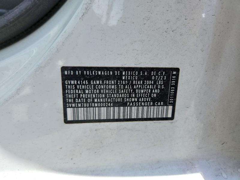 Aukcja sprzedaży 2024 Volkswagen Jetta, vin: 3VWEM7BU1RM000244, numer aukcji: 50113526