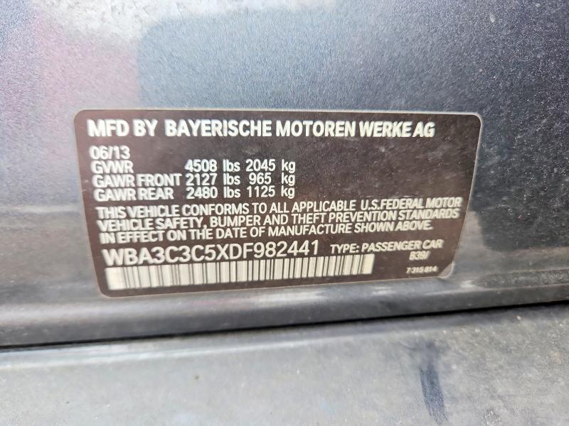49505966 :رقم المزاد ، WBA3C3C5XDF982441 vin ، 2013 Bmw 320 مزاد بيع