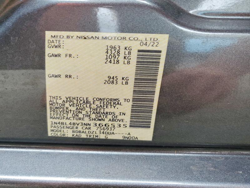 Продажа на аукционе авто 2022 Nissan Altima, vin: 1N4BL4BV3NN366535, номер лота: 51563606