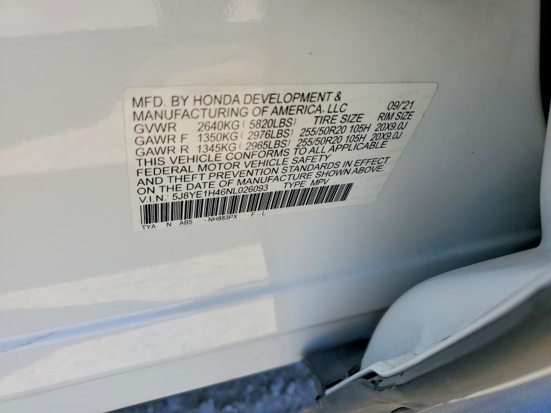 Продажа на аукционе авто 2022 Acura Mdx, vin: 5J8YE1H46NL026093, номер лота: 48987296
