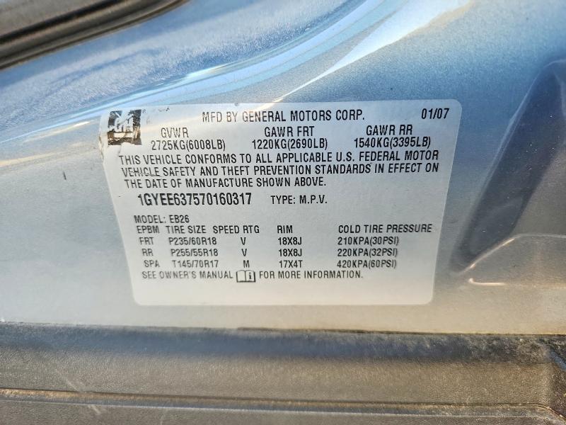 Продаж на аукціоні авто 2007 Cadillac Srx, vin: 1GYEE637570160317, номер лоту: 50565756