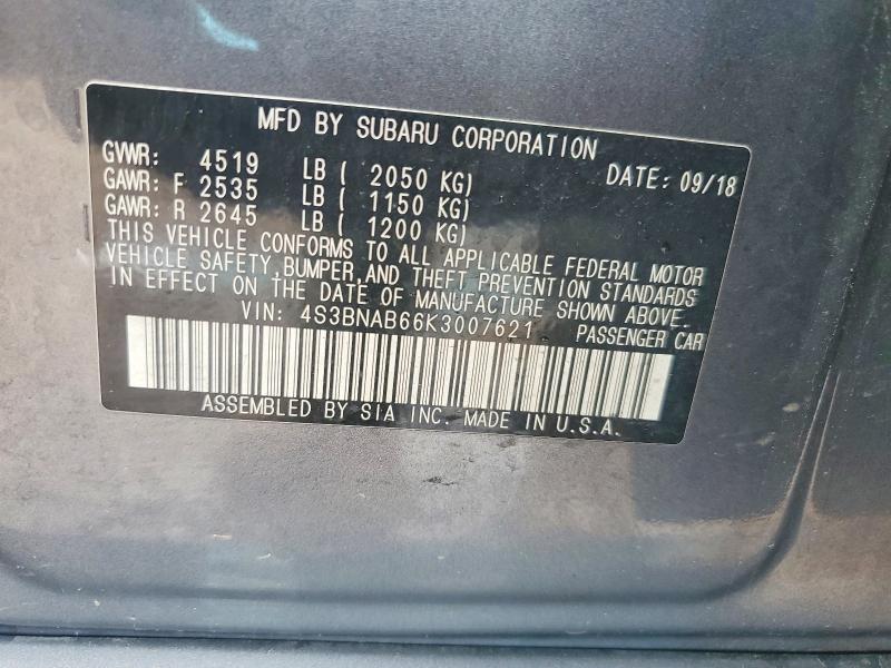Продажа на аукционе авто 2019 Subaru Legacy, vin: 4S3BNAB66K3007621, номер лота: 49668586