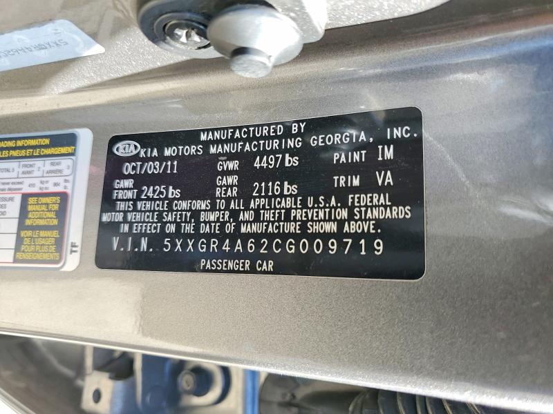 Продаж на аукціоні авто 2012 Kia Optima, vin: 5XXGR4A62CG009719, номер лоту: 48490236