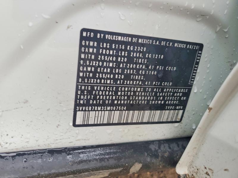 50949916 :رقم المزاد ، 3VVGR7RM3SM067504 vin ، 2025 Volkswagen Tiguan مزاد بيع