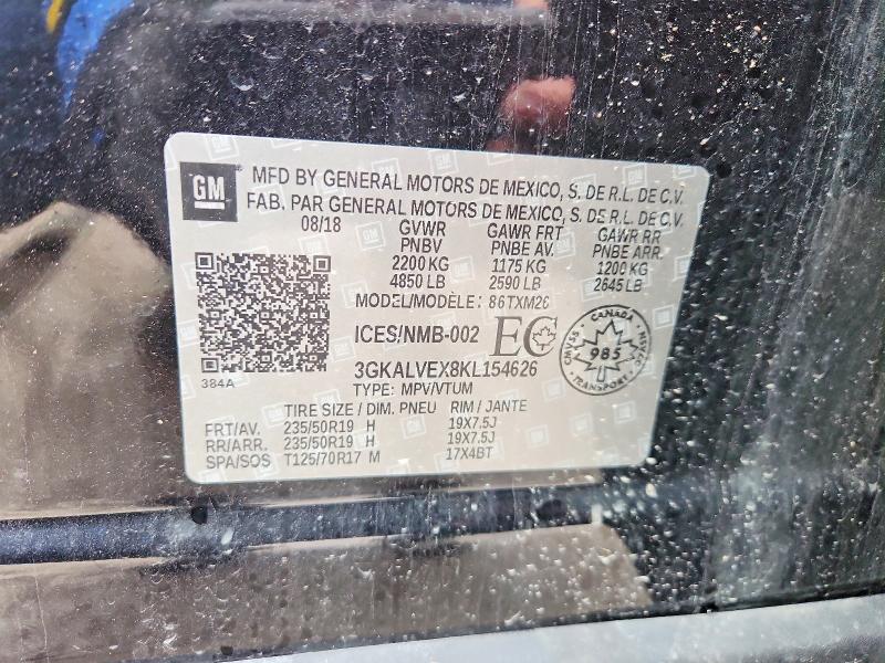 Aukcja sprzedaży 2019 Gmc Terrain, vin: 3GKALVEX8KL154626, numer aukcji: 49755586