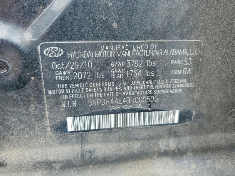 Aukcja sprzedaży 2011 Hyundai Elantra, vin: 5NPDH4AE4BH000505, numer aukcji: 51498186