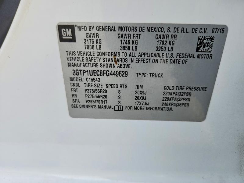 Продаж на аукціоні авто 2015 Gmc Sierra, vin: 3GTP1UEC8FG449629, номер лоту: 49782236
