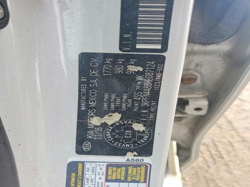 51682886 :رقم المزاد ، 3KPFN4A88HE087124 vin ، 2017 Kia Forte مزاد بيع