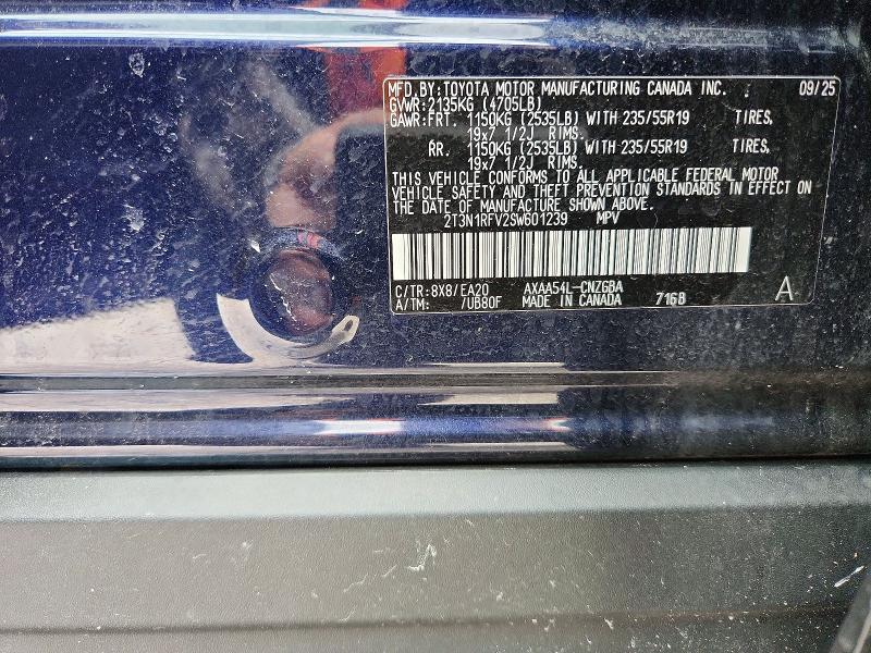 Продаж на аукціоні авто 2025 Toyota Rav4, vin: 2T3N1RFV2SW601239, номер лоту: 50891236