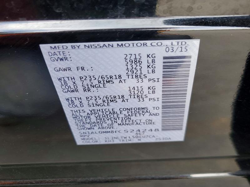 Aukcja sprzedaży 2015 Infiniti Qx60, vin: 5N1AL0MM8FC524248, numer aukcji: 49410716