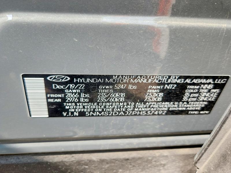 Продажа на аукционе авто 2023 Hyundai Santa Fe, vin: 5NMS2DAJ7PH537492, номер лота: 51491676