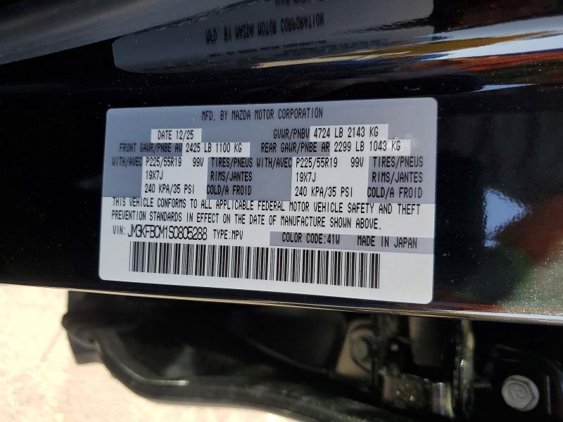 2025 Mazda Cx-5 მანქანა იყიდება აუქციონზე, vin: JM3KFBCM1S0805288, აუქციონის ნომერი: 51473226