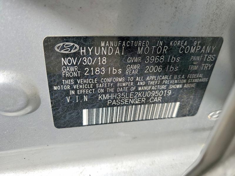 Aukcja sprzedaży 2019 Hyundai Elantra Gt, vin: KMHH35LE2KU095019, numer aukcji: 48330886