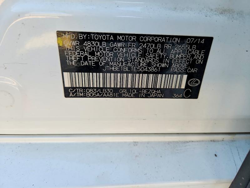 Продажа на аукционе авто 2014 Lexus Gs, vin: JTHBE1BL1E5043861, номер лота: 49709616
