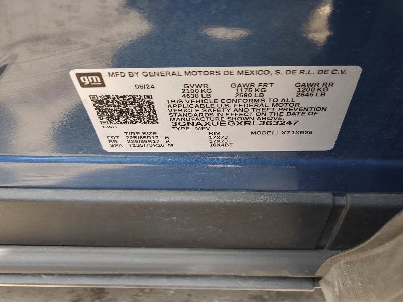 50765696 :رقم المزاد ، 3GNAXUEGXRL363247 vin ، 2024 Chevrolet Equinox مزاد بيع