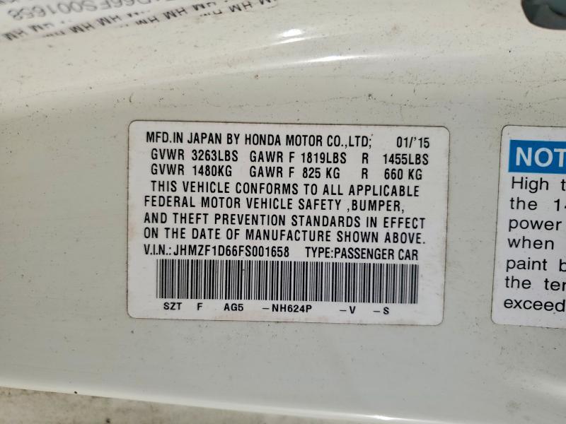 Продаж на аукціоні авто 2015 Honda Cr-z, vin: JHMZF1D66FS001658, номер лоту: 48575936