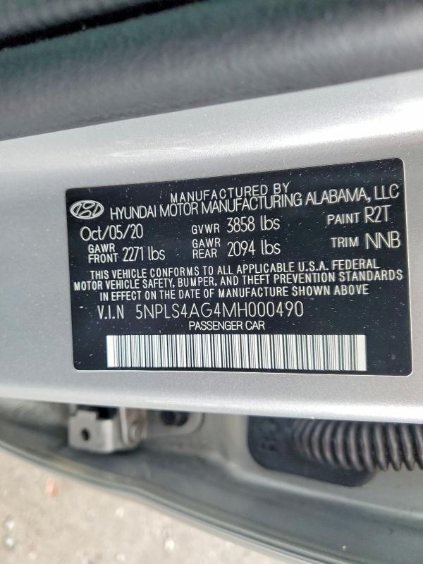 Aukcja sprzedaży 2021 Hyundai Elantra, vin: 5NPLS4AG4MH000490, numer aukcji: 48414376